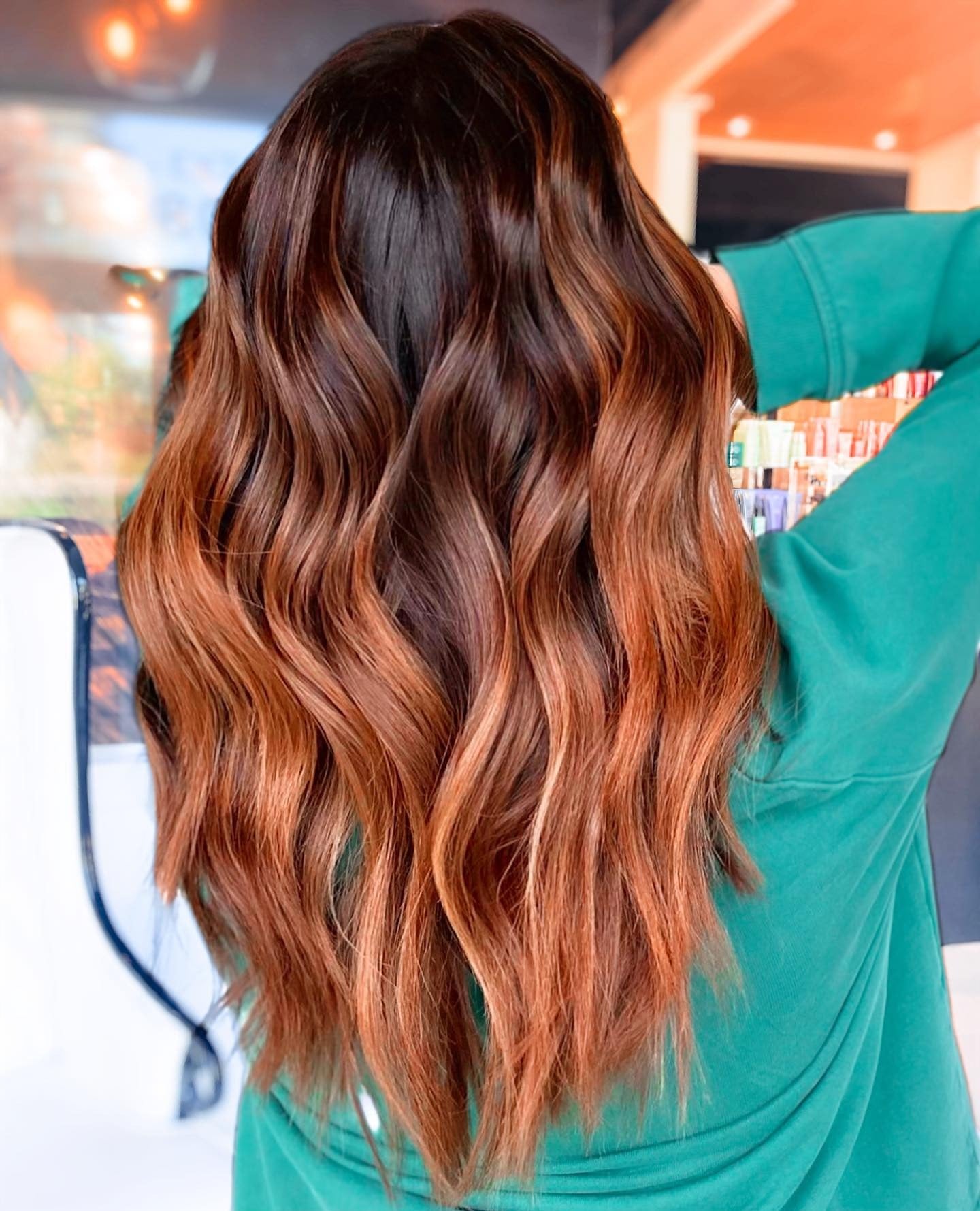 4. Dimensional Cinnamon Balayage (Autumn Hair Colors)