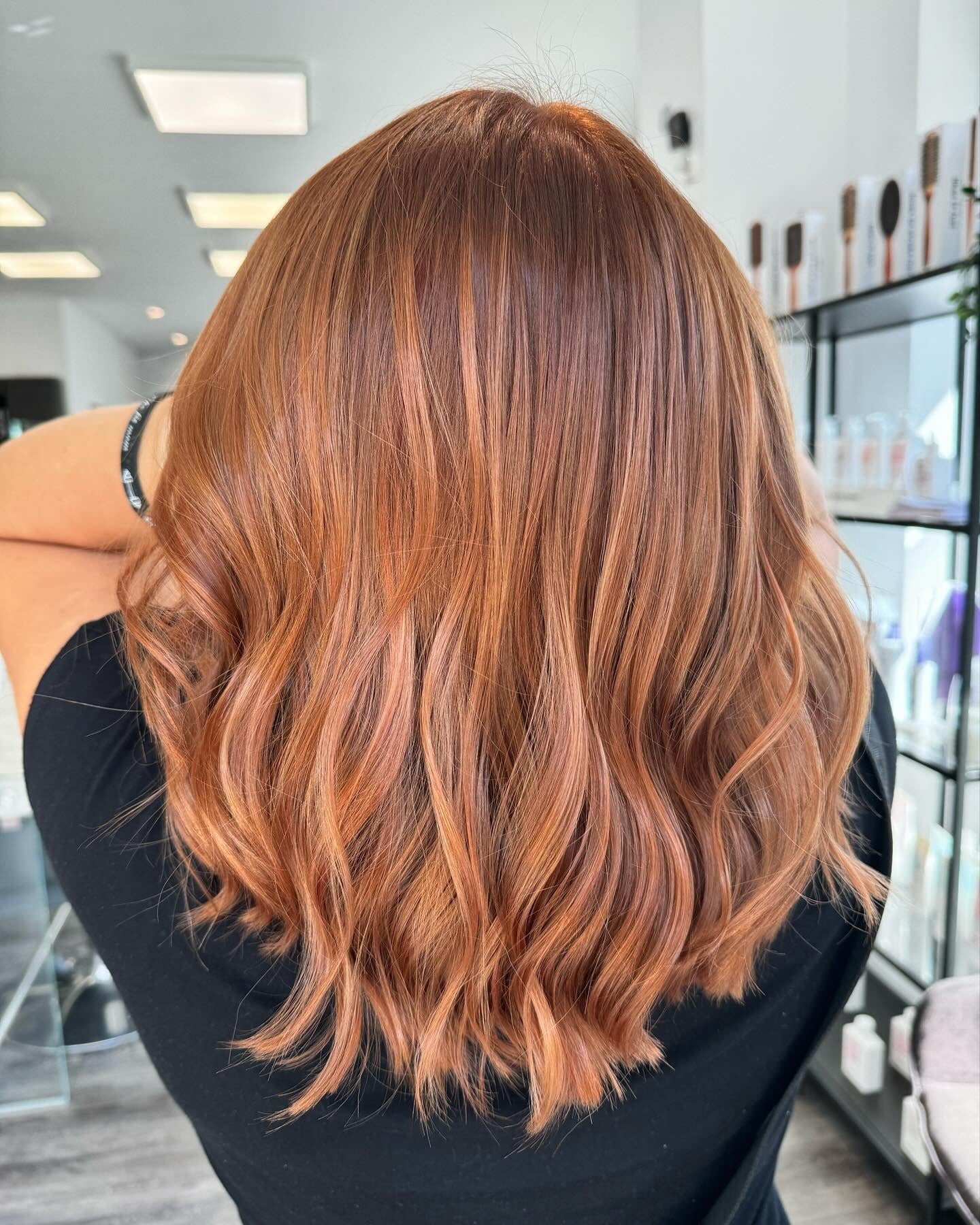 13. Soft Copper Lob Waves (Autumn Hair Colors)