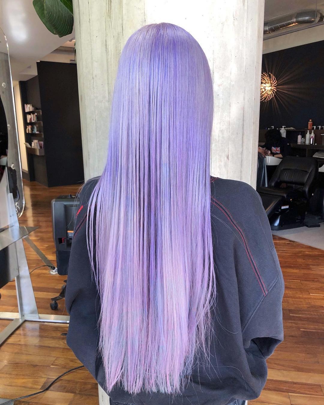 1. Sleek Lavender Length (Light Purple Hair Color)