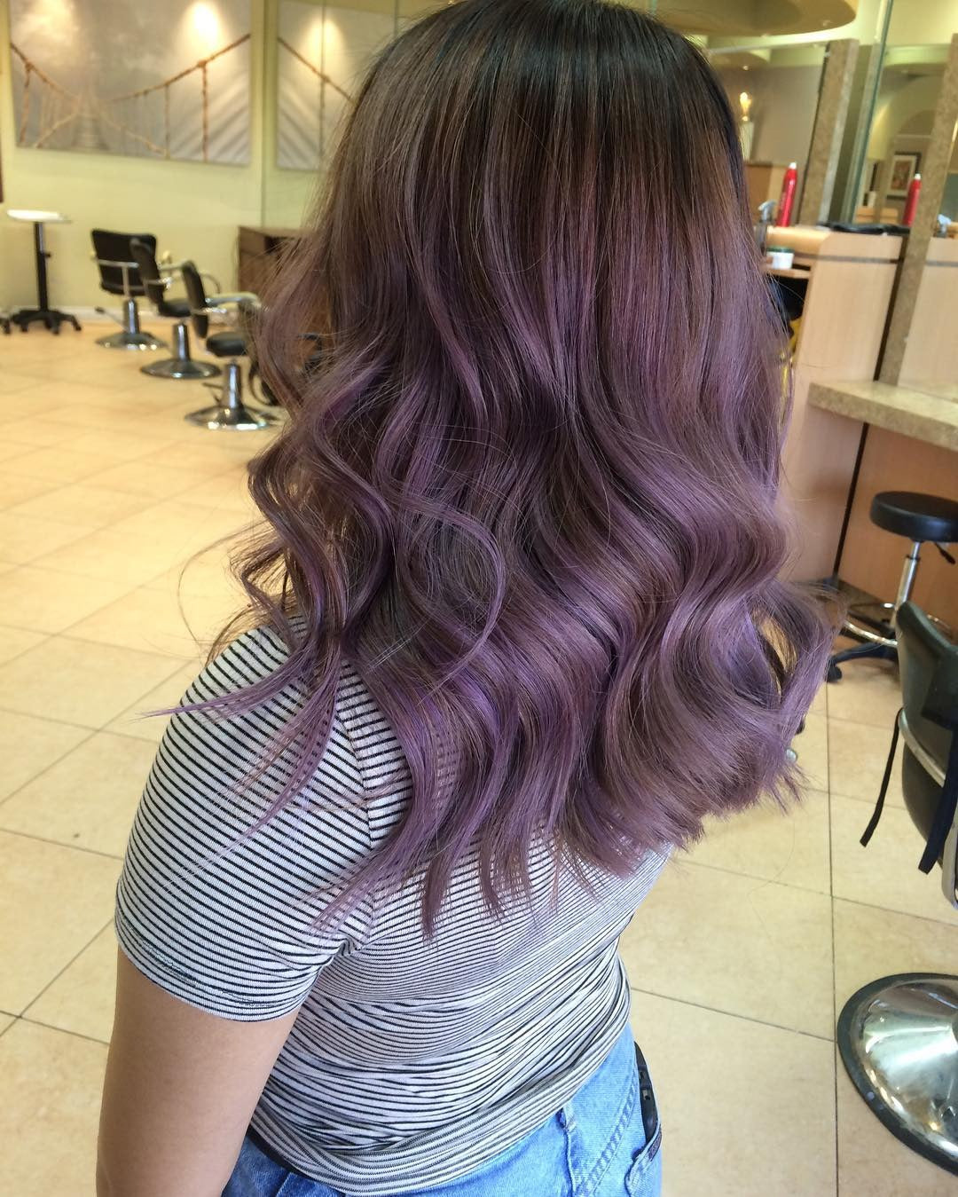 11. Soft Violet Ombre Waves (Light Purple Hair Color)