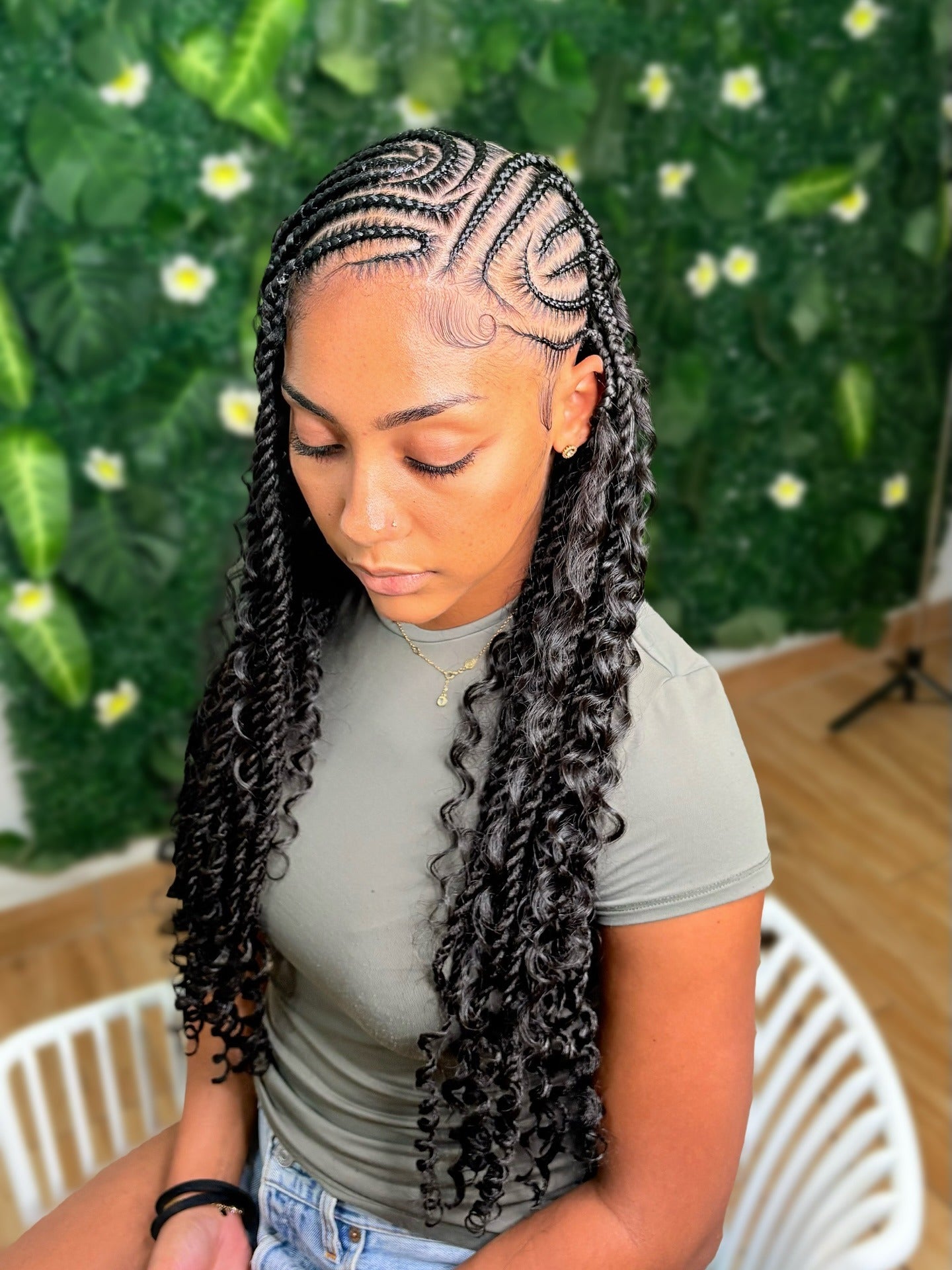 9. Cornrow Braids with Curly Extensions (Twist Braid Hairstyles)