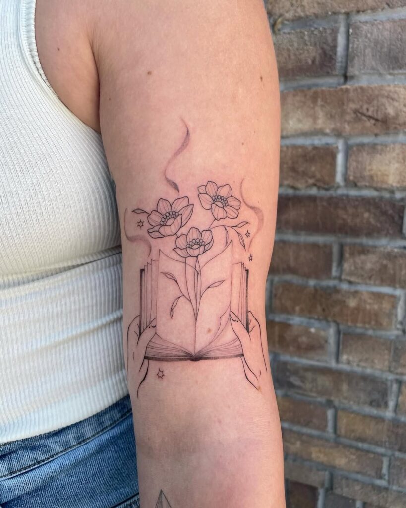 Whimsical Book Tattoo