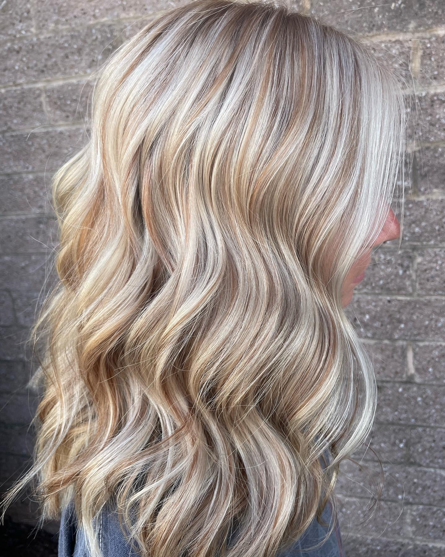14. Golden Beige Dimensional Waves (Fall Blonde Hair Color)