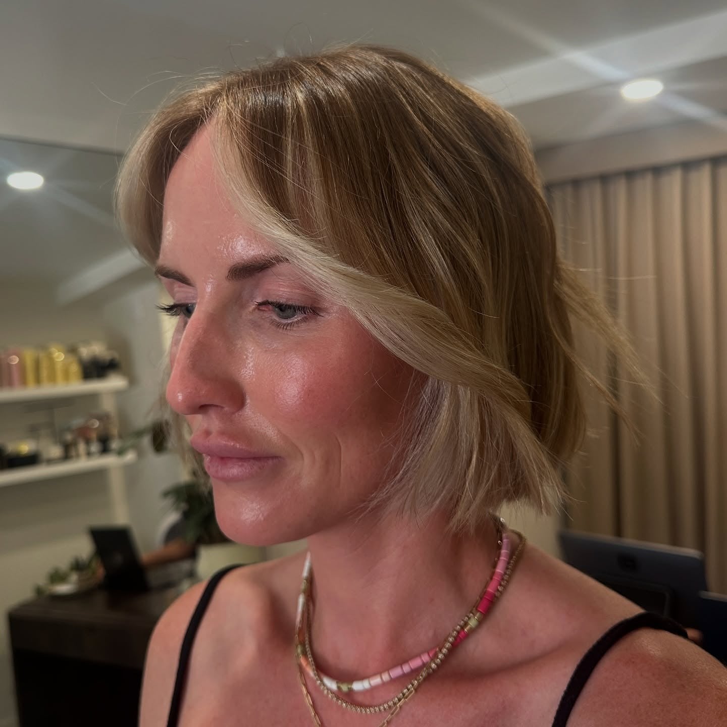 1. Textured Blonde Bob with Curtain Bangs (Chic-Length Hairstyles)