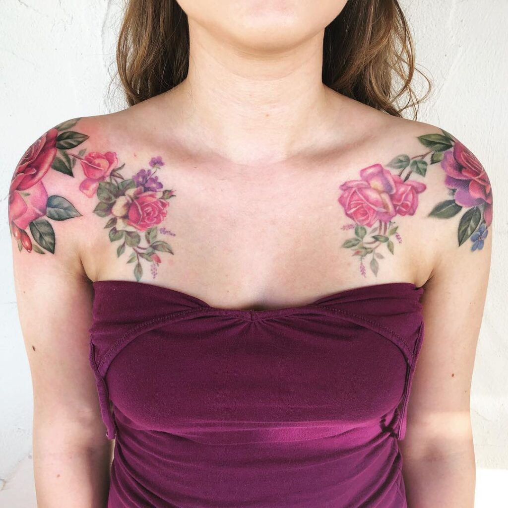 Cute Colorful Shoulder Tattoo