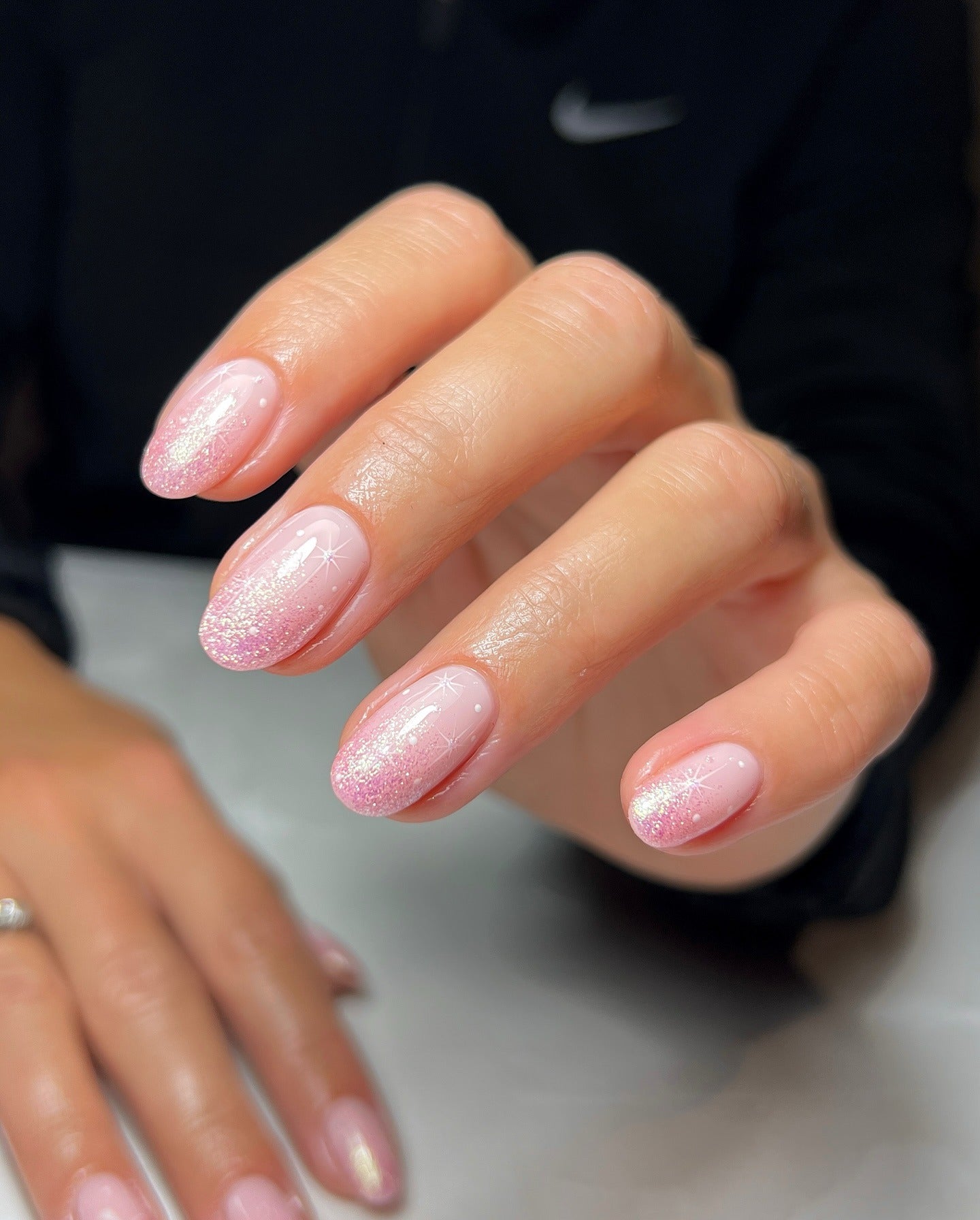 1. Pink Starburst Glitter Ombre (Glitter Sparkle Nail Ideas)