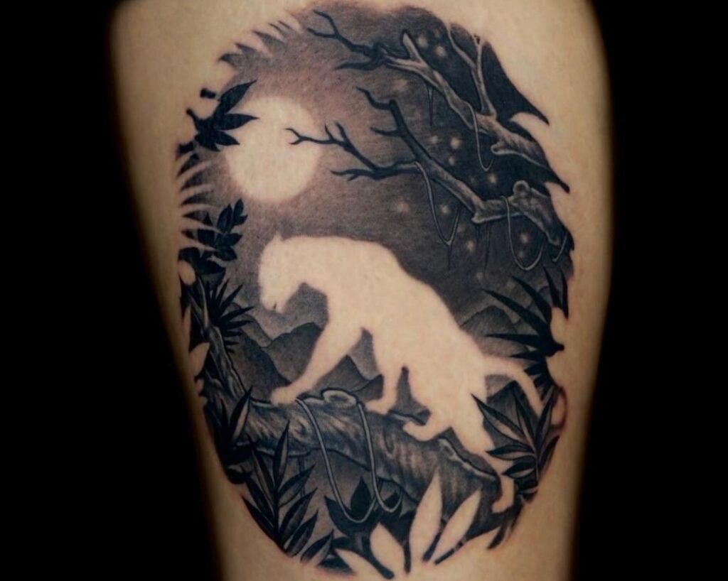Negative Space Panther Tattoo