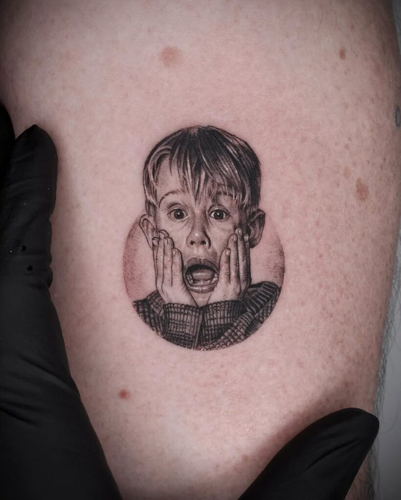 Small Kevin Portrait Tattoo