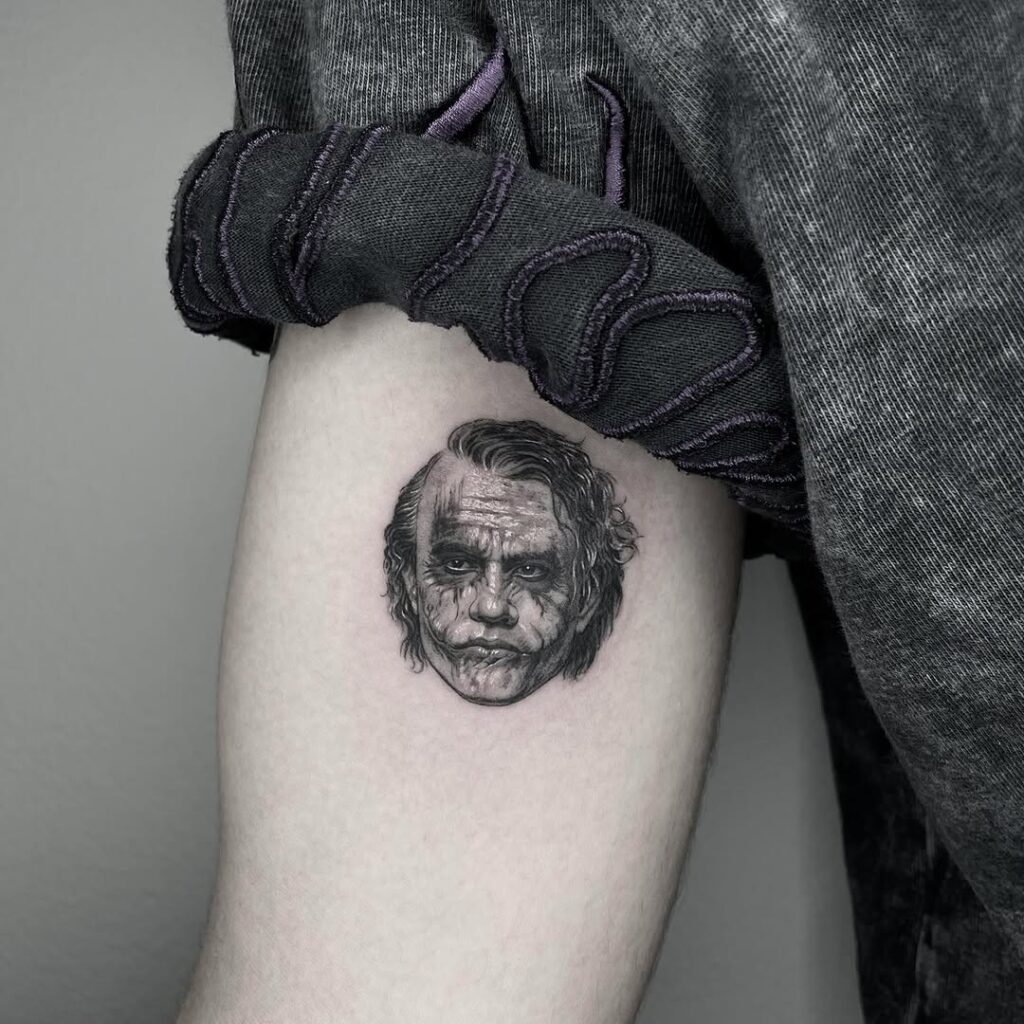 Small Joker Portrait Tattoo