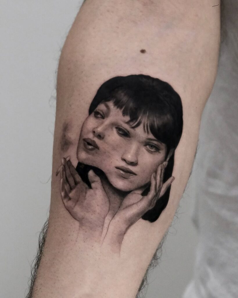 Trippy Portrait Tattoo
