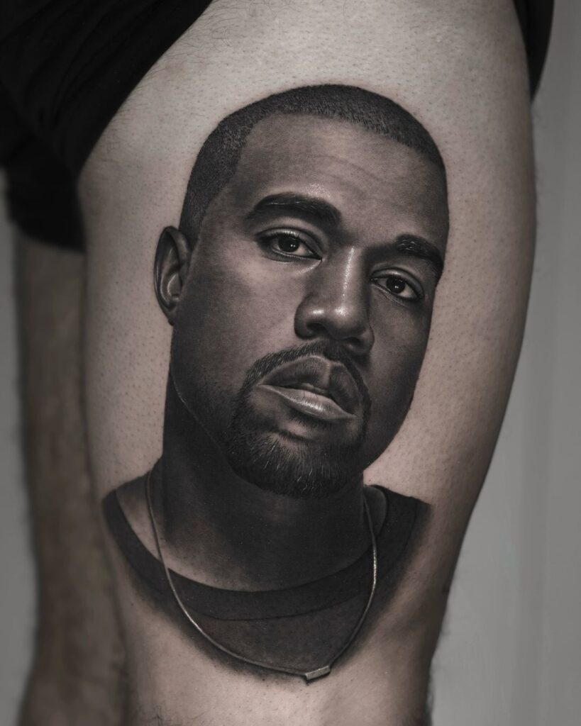 Kanye Portrait Tattoo
