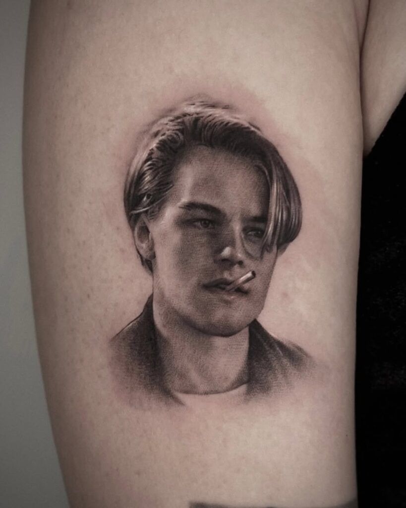 Leonardo Dicaprio Portrait Tattoo