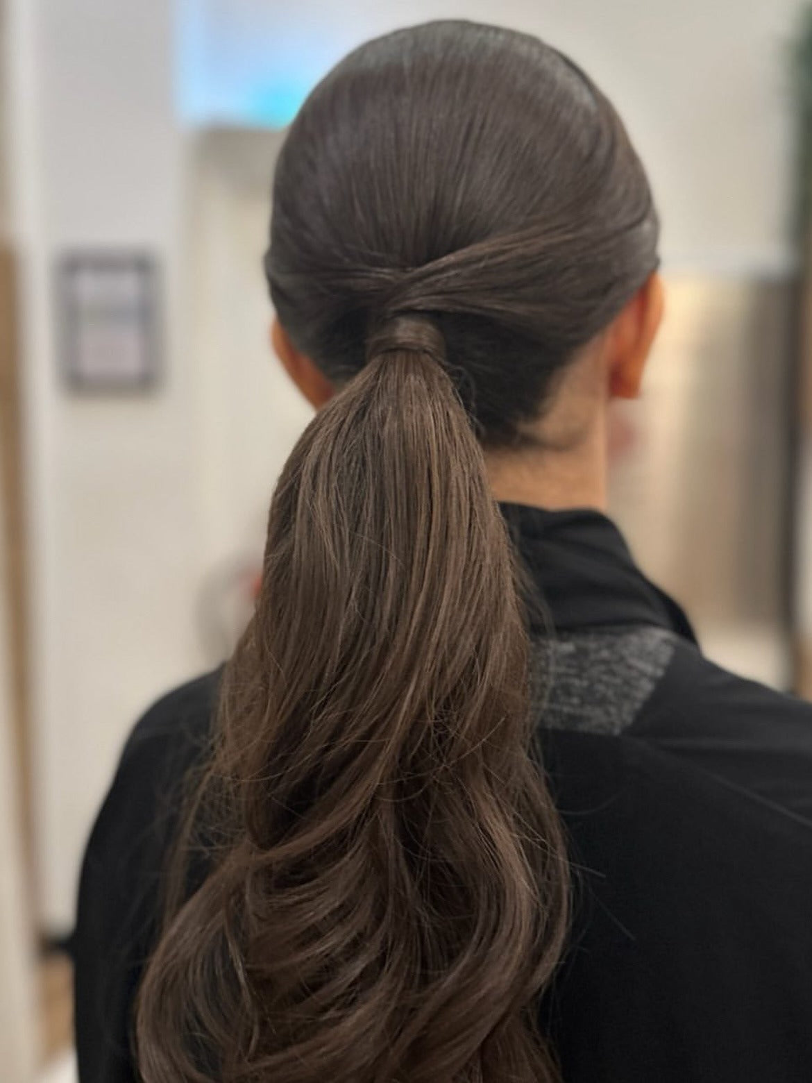 2. Polished Low Ponytail with Caramel Gloss (Simple Hairstyles)