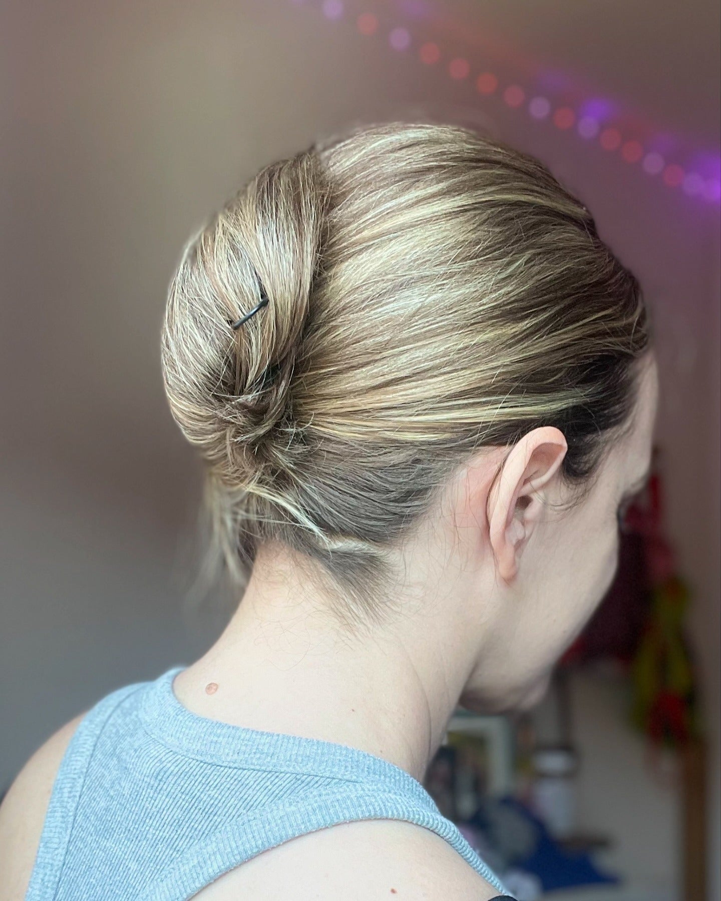 13. Textured French Roll with Platinum Highlights (Simple Hairstyles)