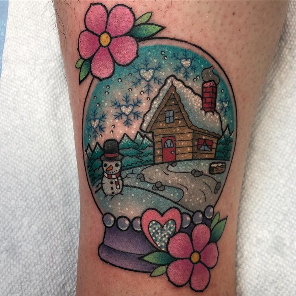 Snow Globe Winter Tattoo