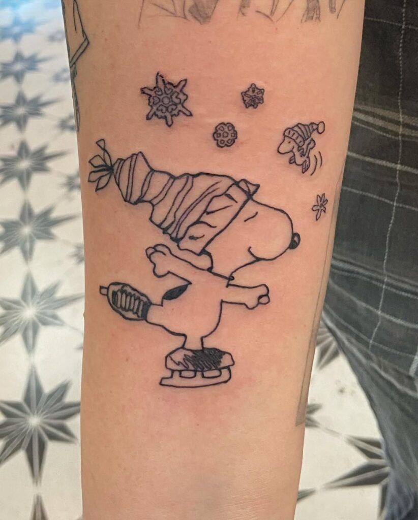 Snoopy Skating Tattoo