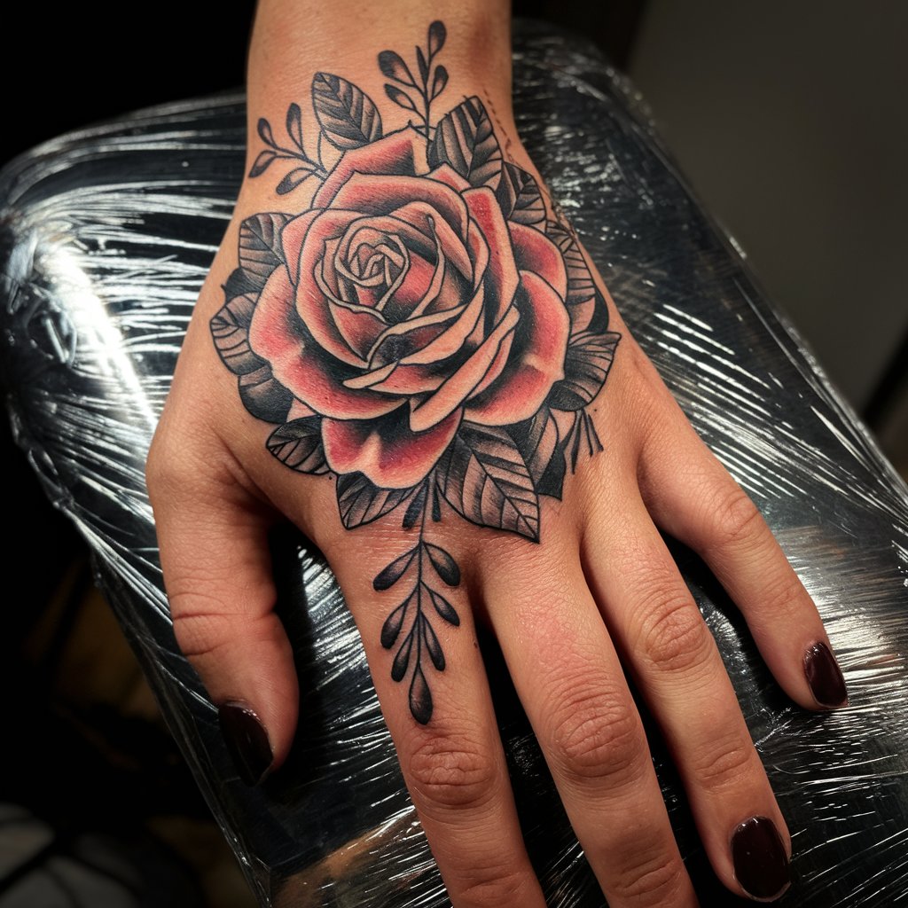 Rose Hand Tattoo
