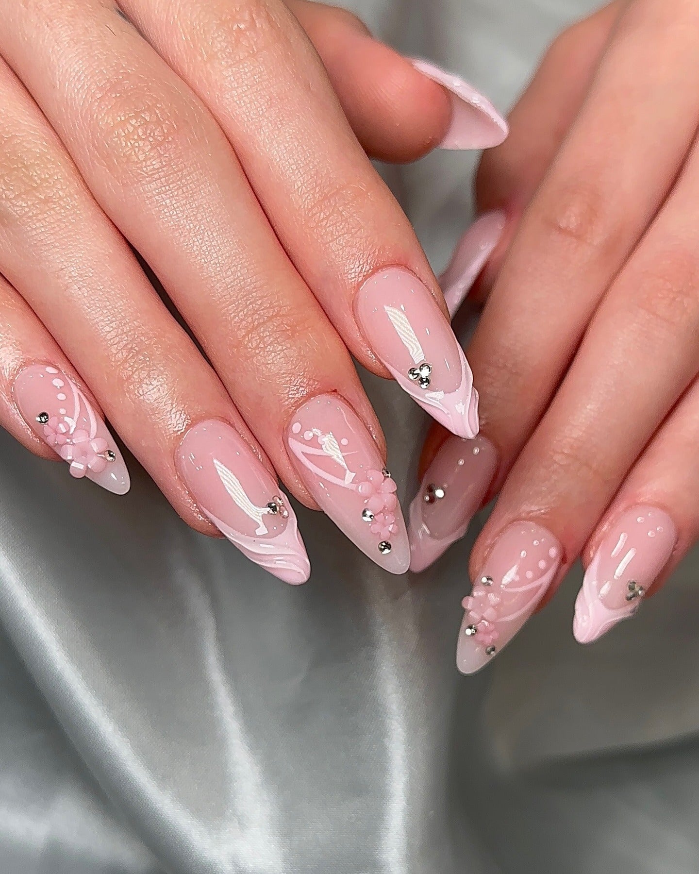 3. Sculpted Pink Elegance (Office Nail Ideas)