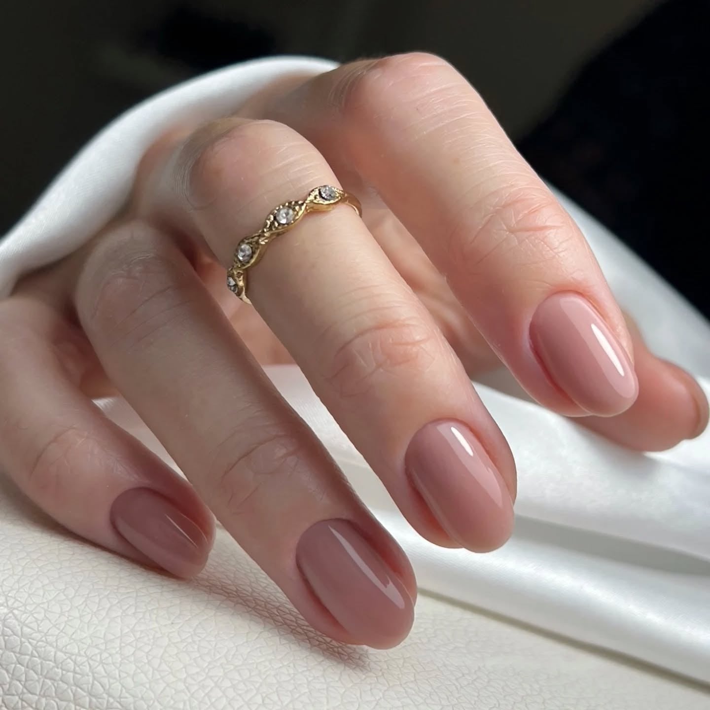 10. Dusty Rose Gloss (Office Nail Ideas)