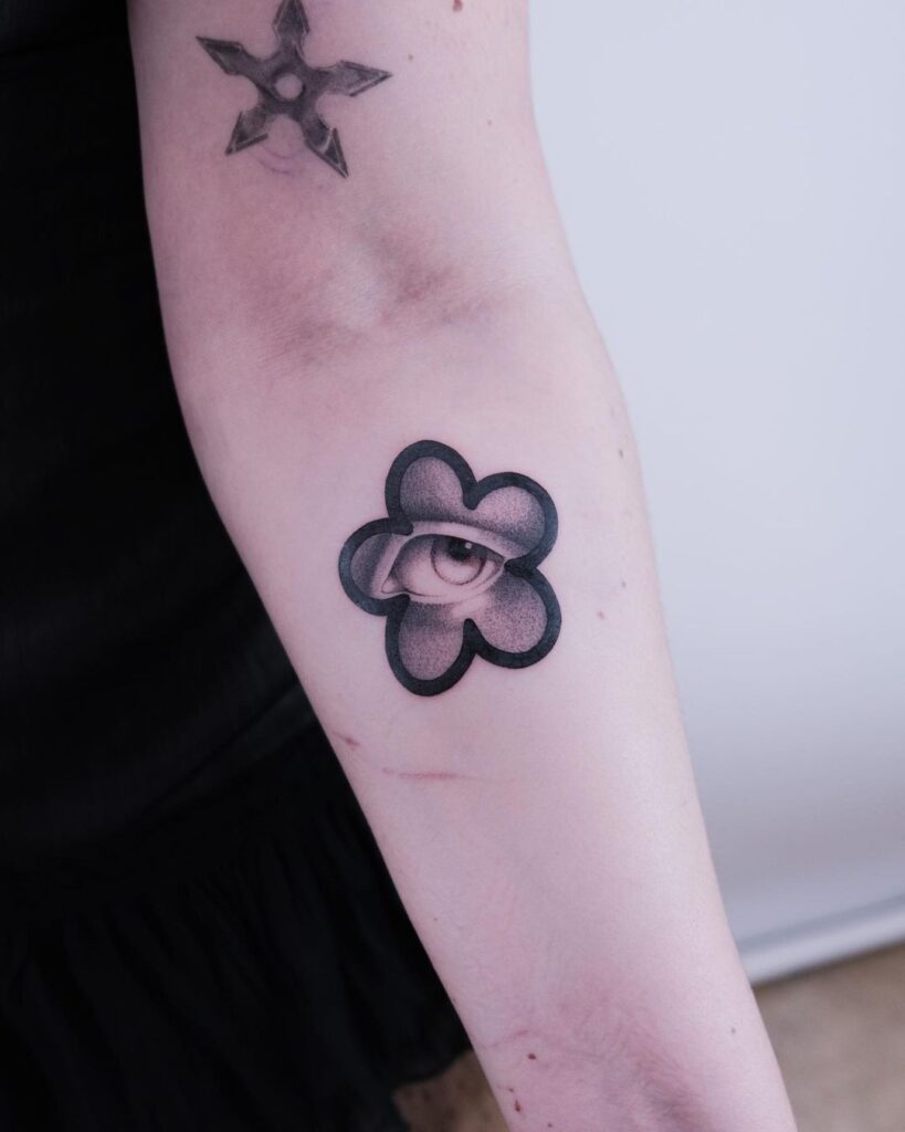 Peering Through A Flower Shaped Hole