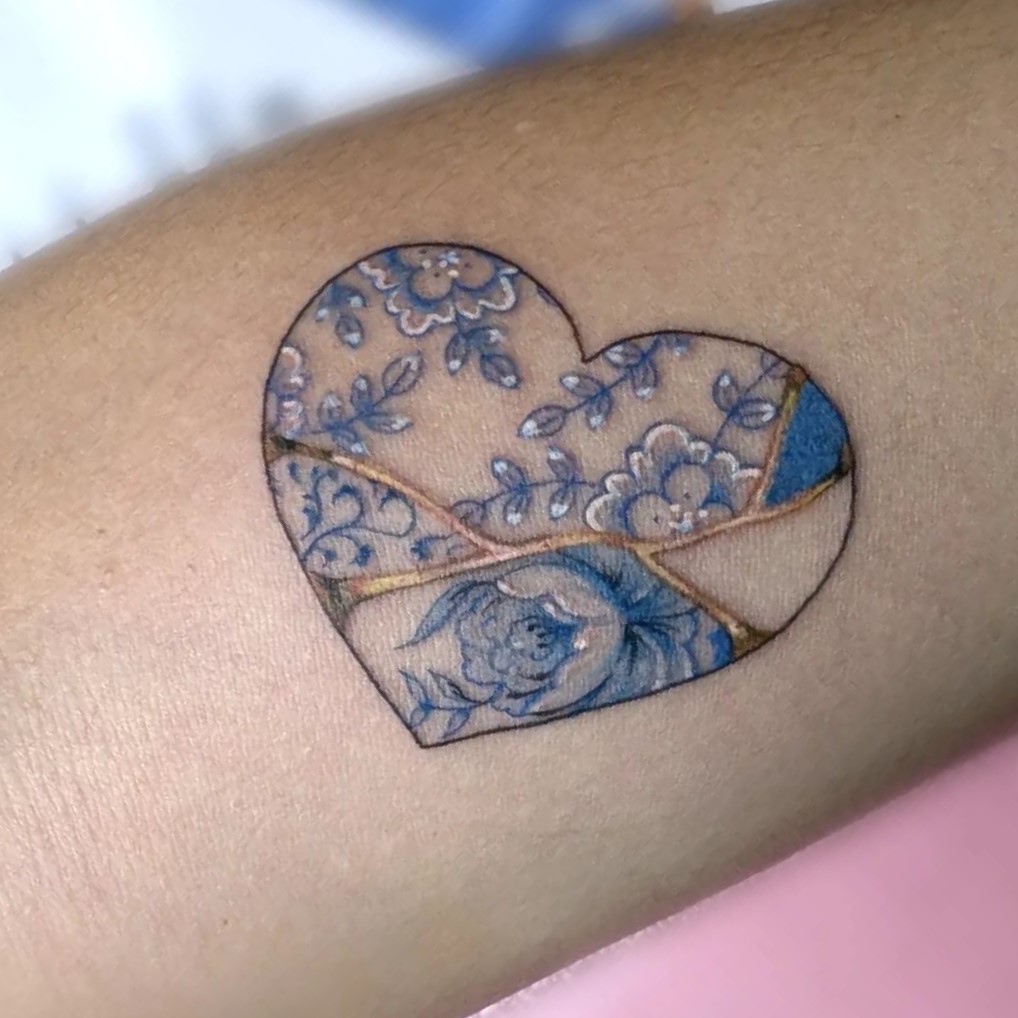 Kintsugi Heart Tattoo