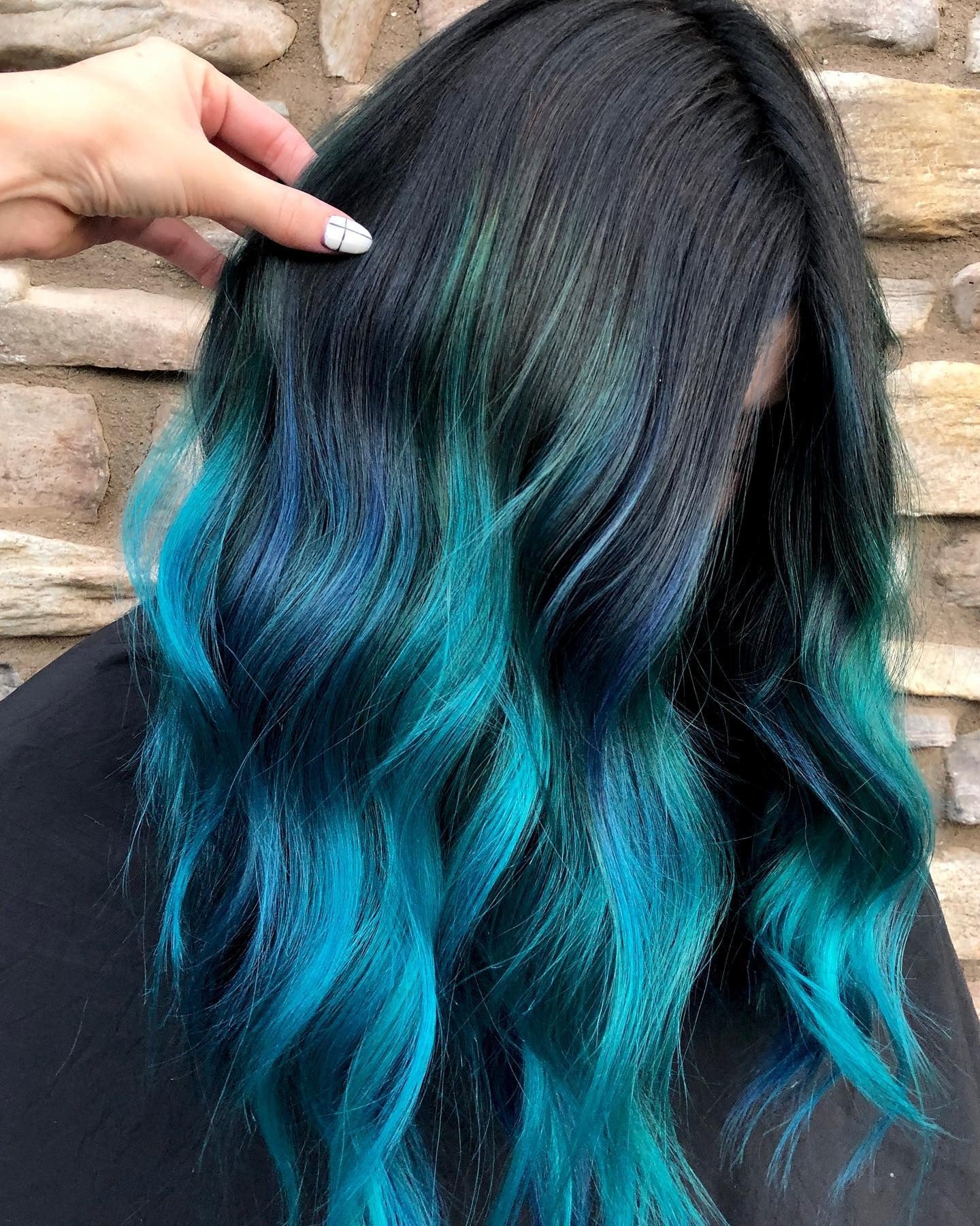 2. Teal Ombre Waves (Teal Hair Color)