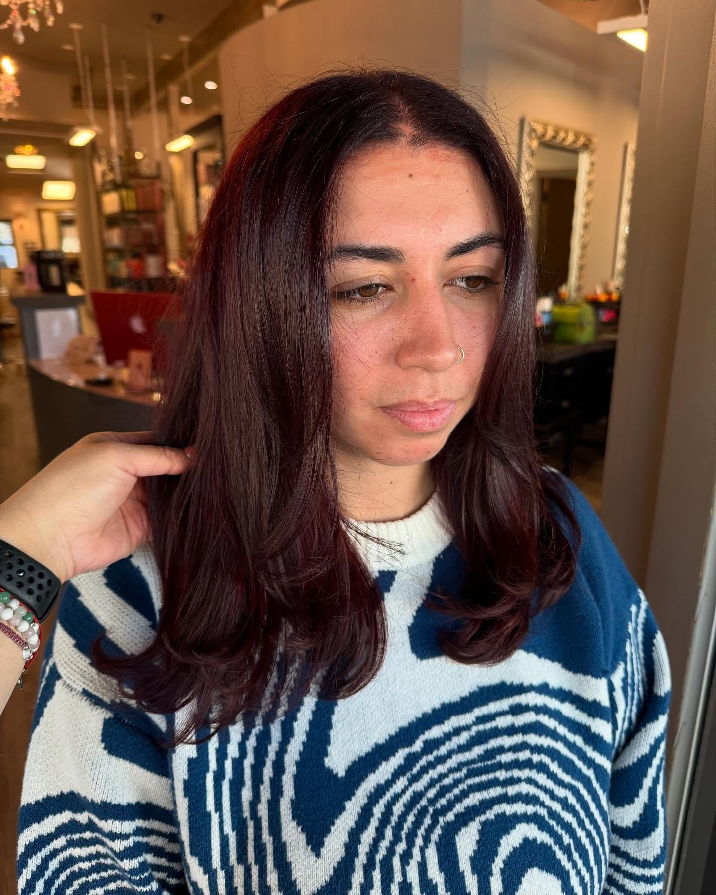 13. Layered Mid-Length Cherry Brown (Cherry Brown Hair Color)