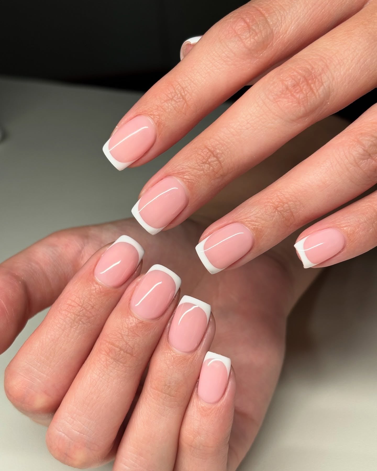 13. Square French Classic (Classy Short Nail Ideas)