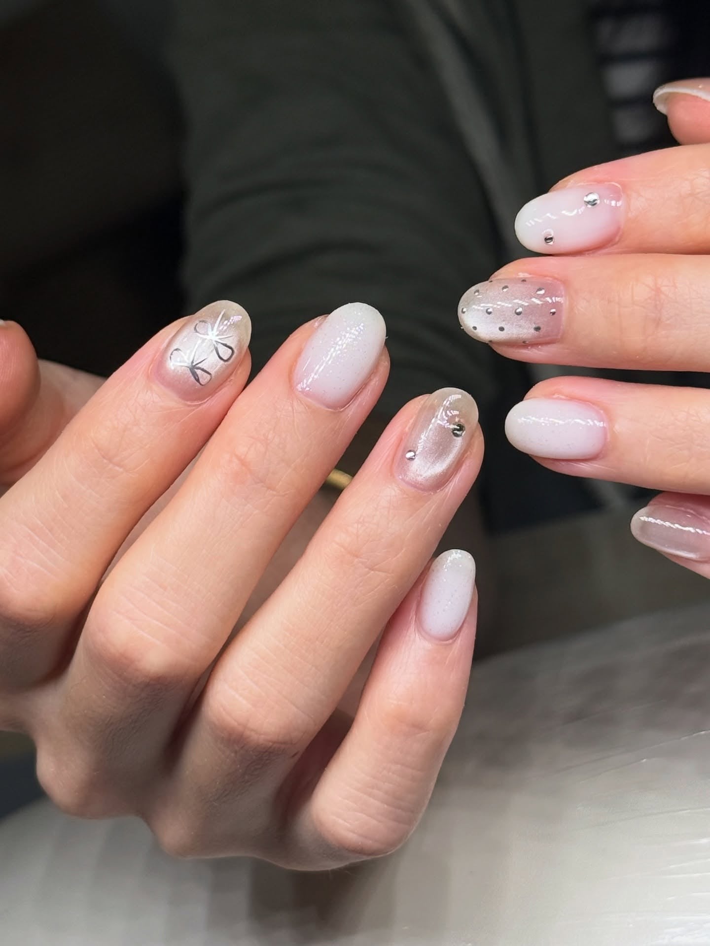 4. Soft Gradient Nails with Minimal Accents (Clear Nail Ideas)