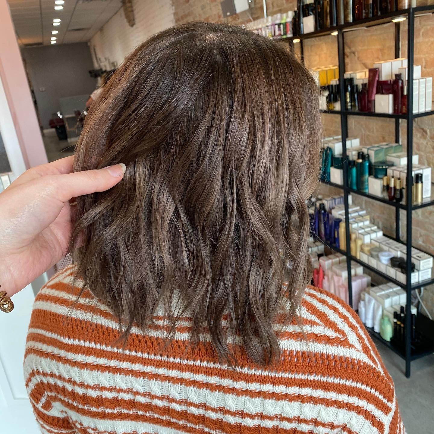 7. Textured Mushroom Brown Bob (Cool Brown Hair Color)