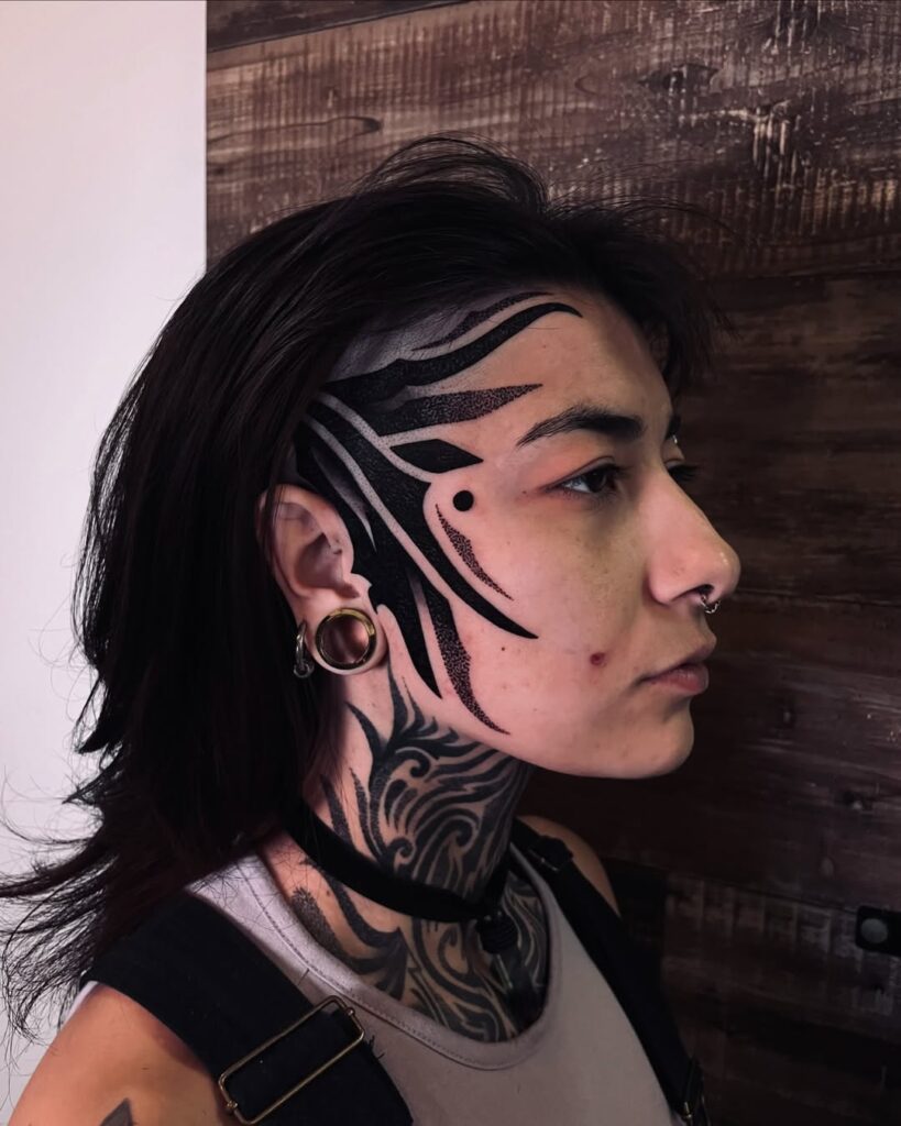 Abstract Face Tattoo