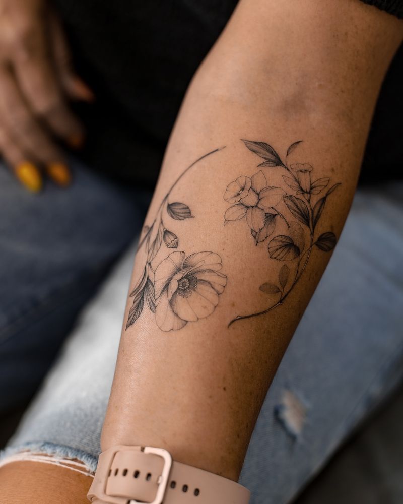 Floral Yin Yang Tattoo
