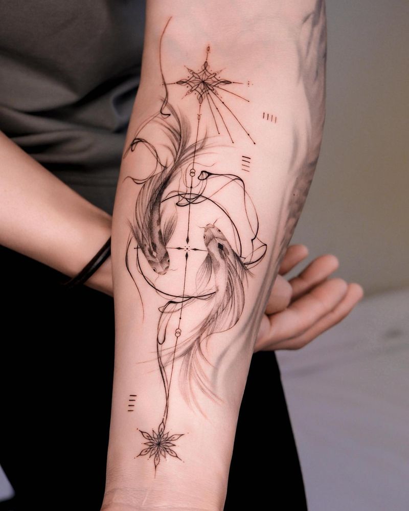 Geometric Yin Yang Tattoo