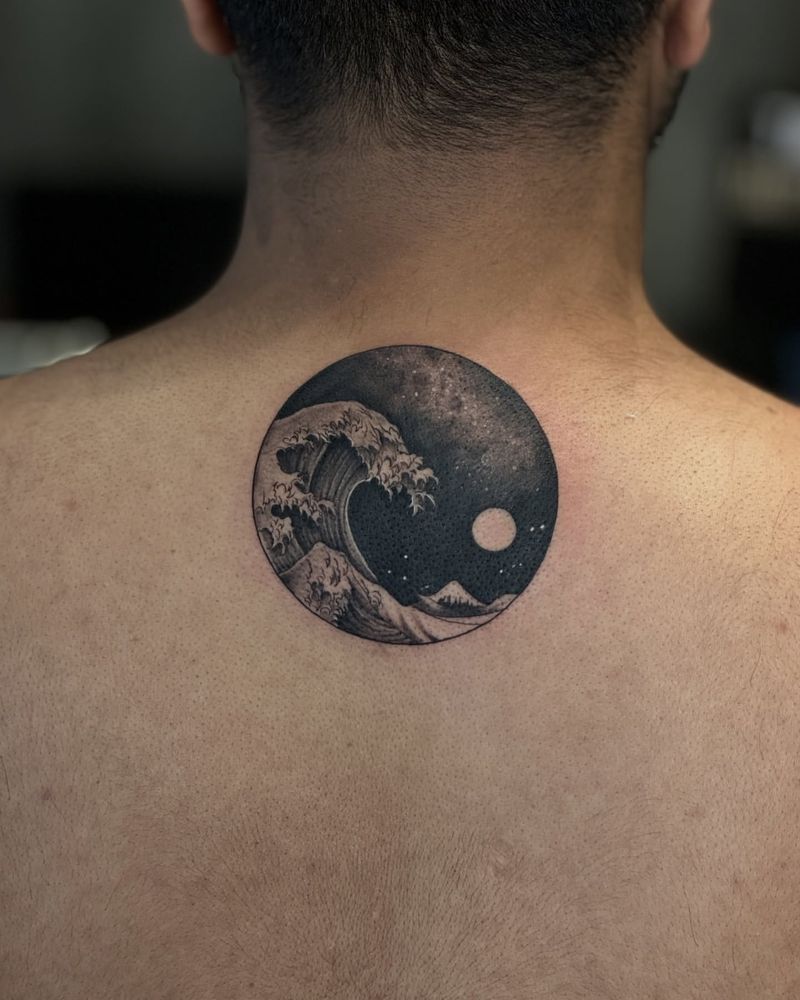 Wave Yin Yang Tattoo