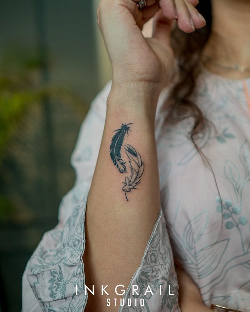 Feather Yin Yang Tattoo