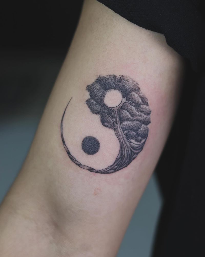 Tree of Life Yin Yang Tattoo