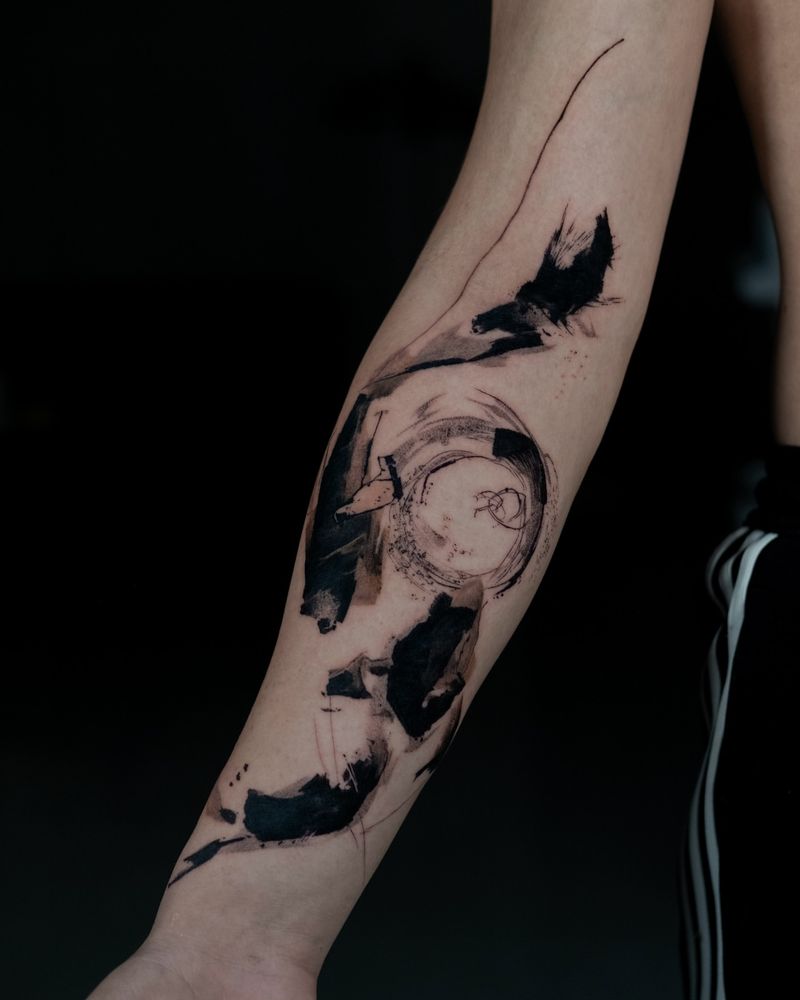 Abstract Yin Yang Tattoo