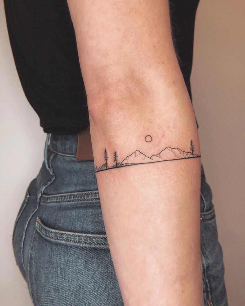Minimalist Arm Wrap Tattoo