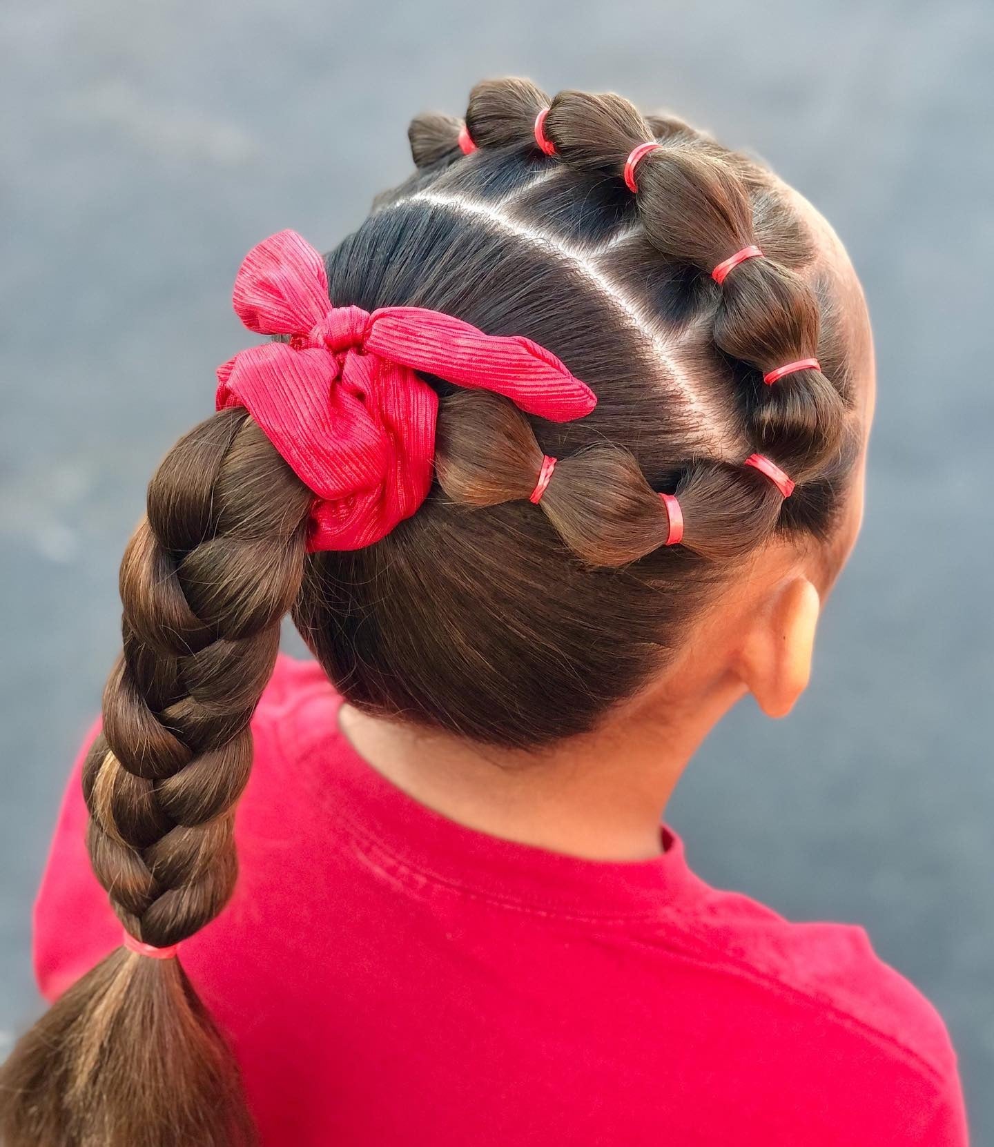 11. Bubble Ponytail with Braided Base – Chestnut Brown (Cute Hairstyles)