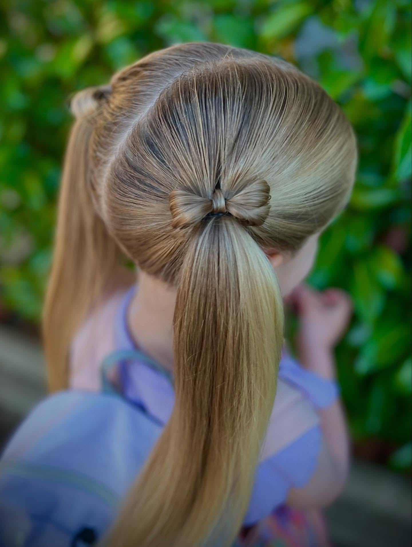 12. Bow Ponytails – Golden Blonde (Cute Hairstyles)