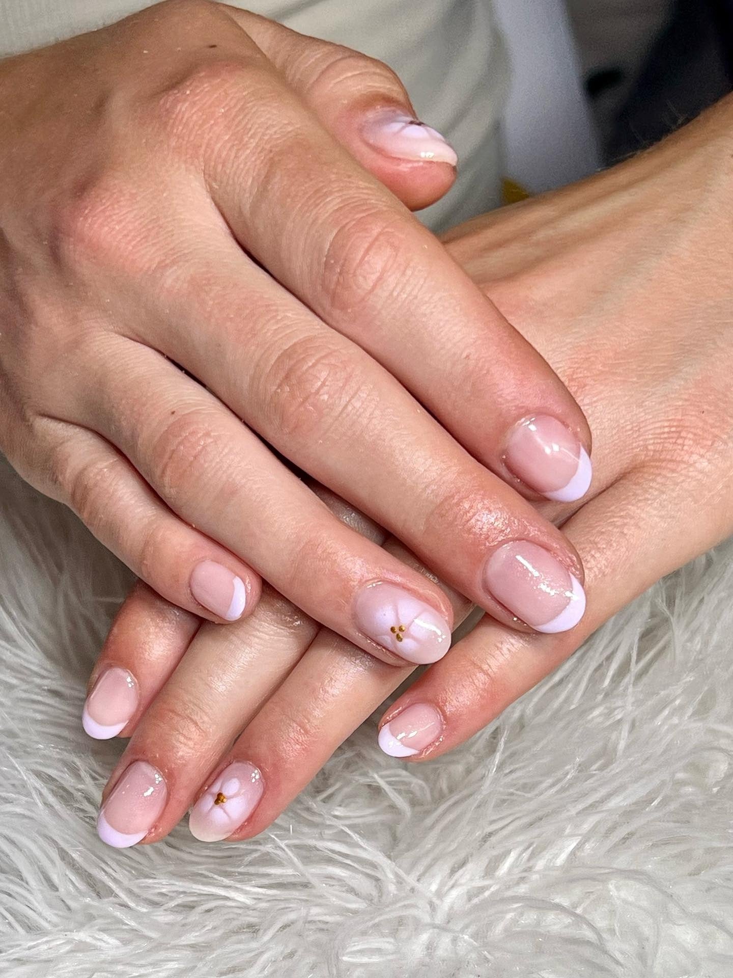 1. Soft French with Delicate Florals (Cute Nail Ideas)