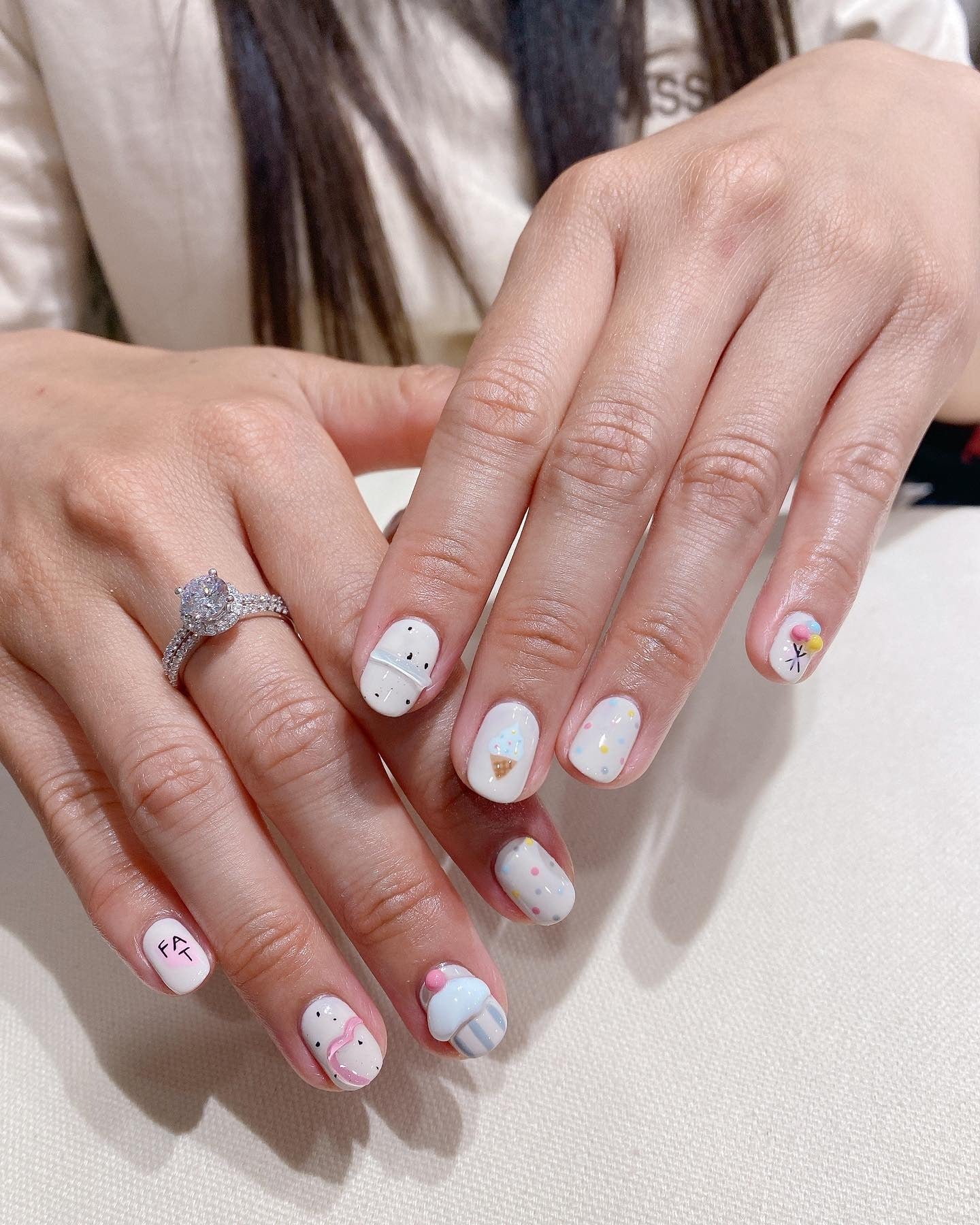 15. Dessert-Themed Pastel Art (Cute Nail Ideas)
