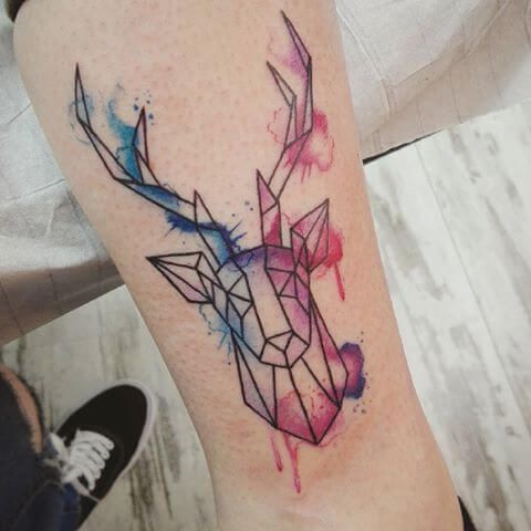 15+ Inspiring Watercolor Deer Tattoo Designs