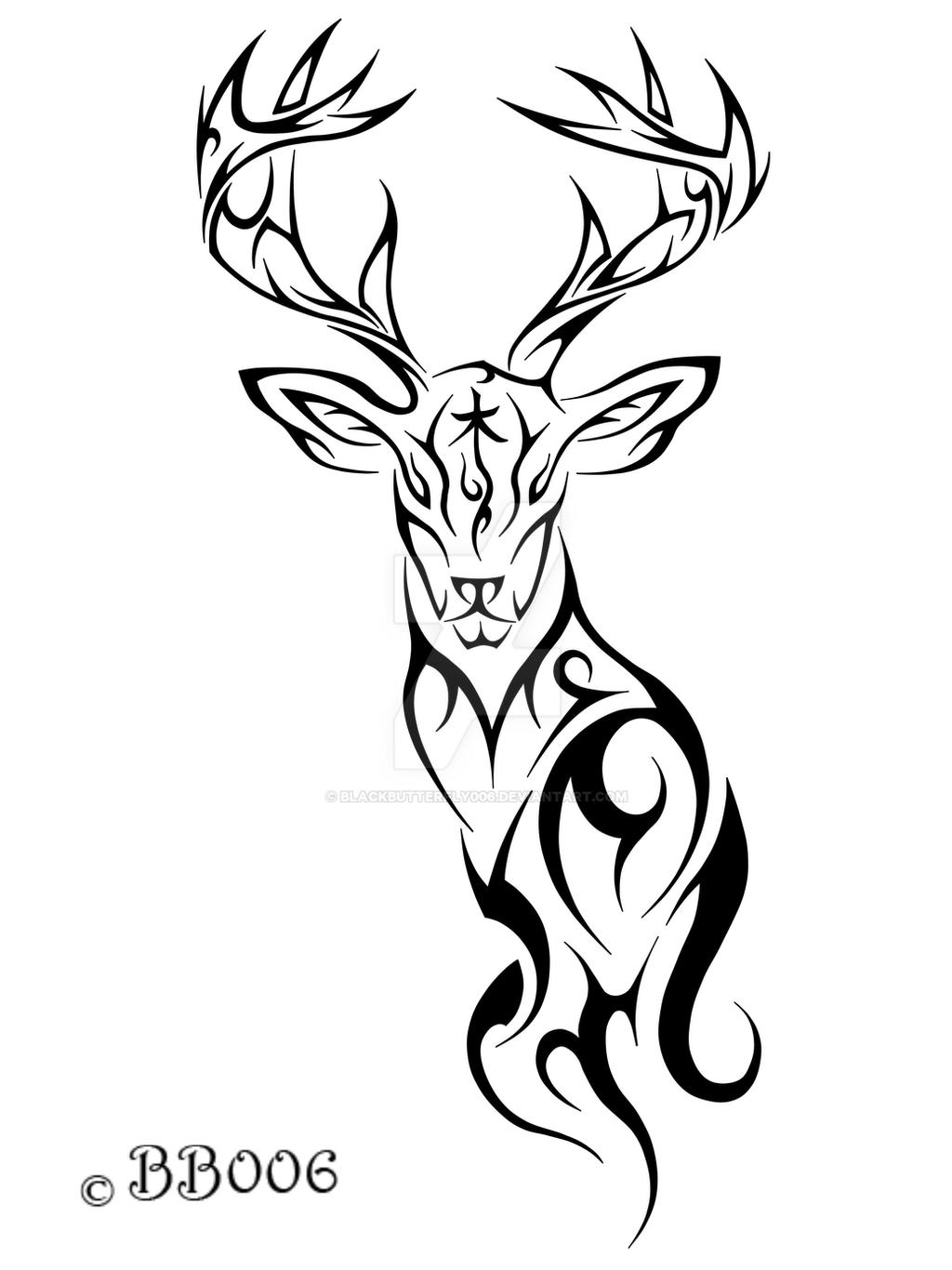 Tribal Deer Tattoo by blackbutterfly006 on DeviantArt