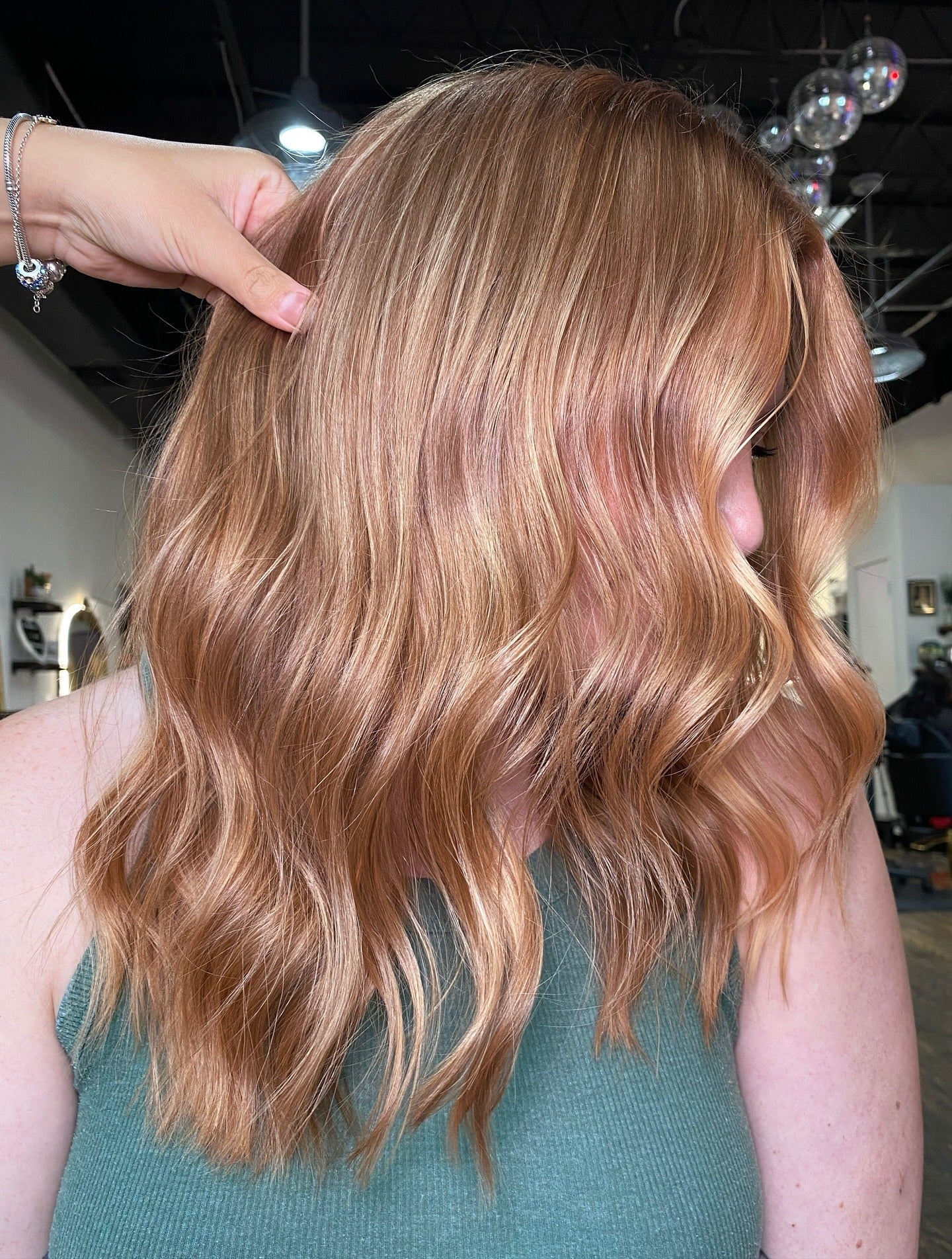 4. Dimensional Strawberry Blonde with Lived-in Waves (Strawberry Blonde Hair Color)