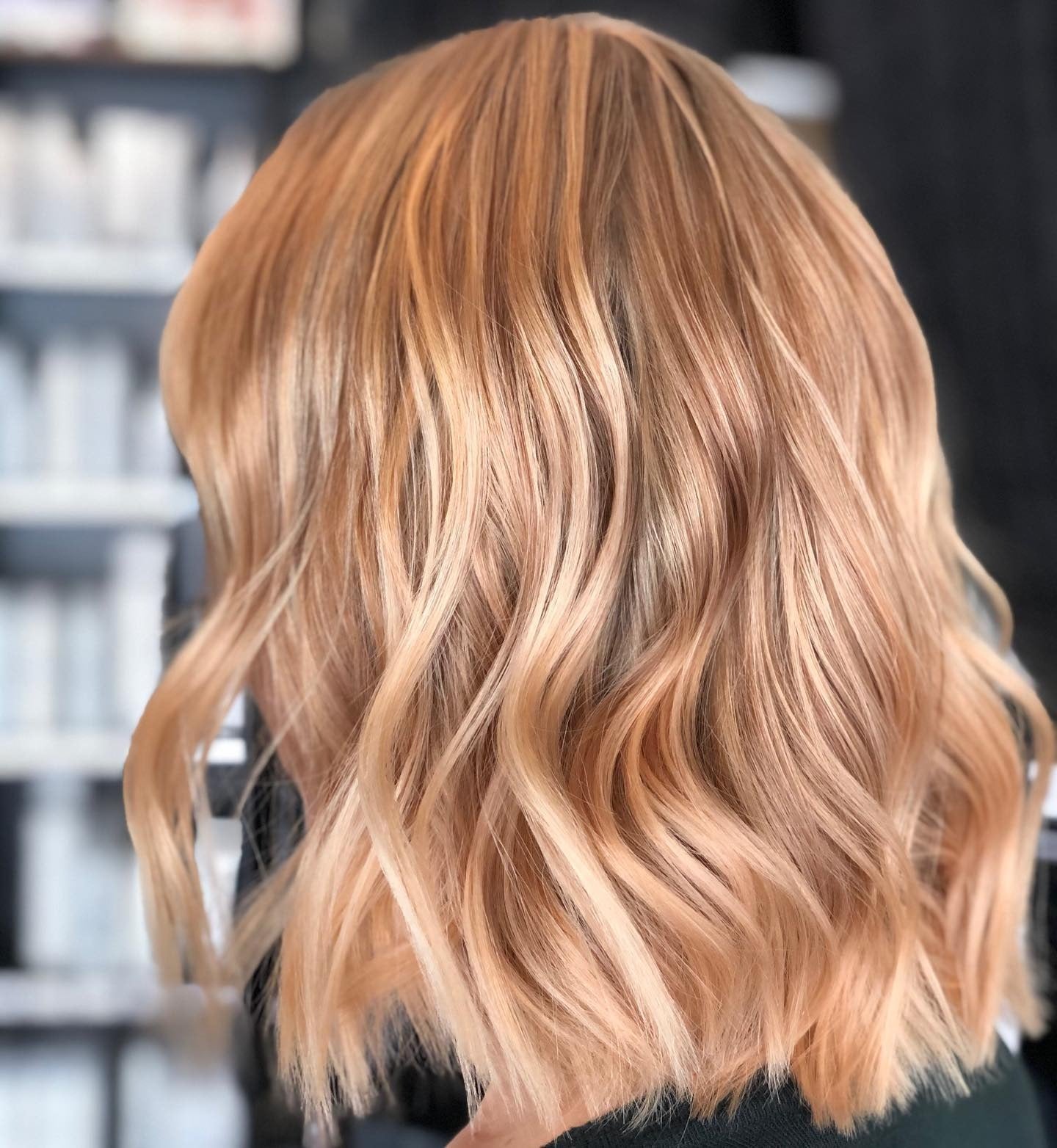 9. Textured Peachy Strawberry Blonde Bob (Strawberry Blonde Hair Color)