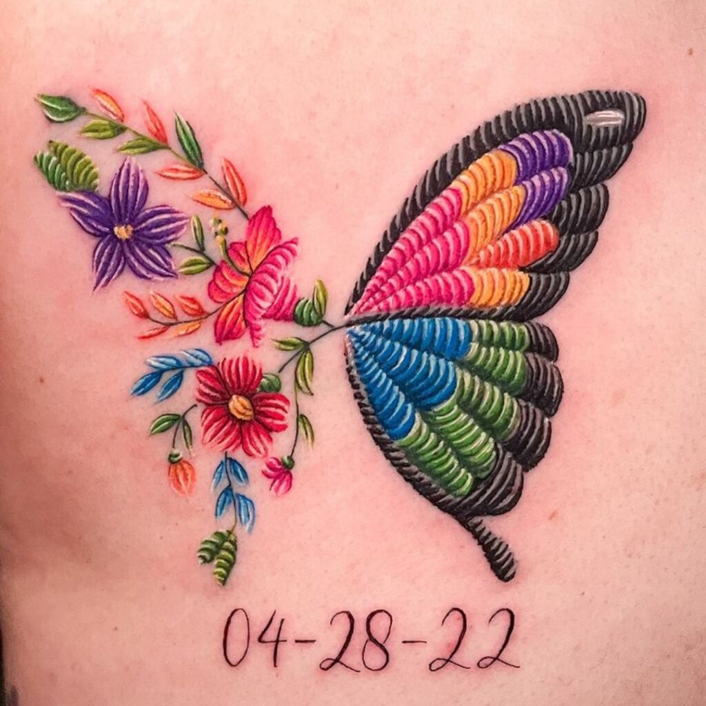Butterfly Embroidery Tattoo