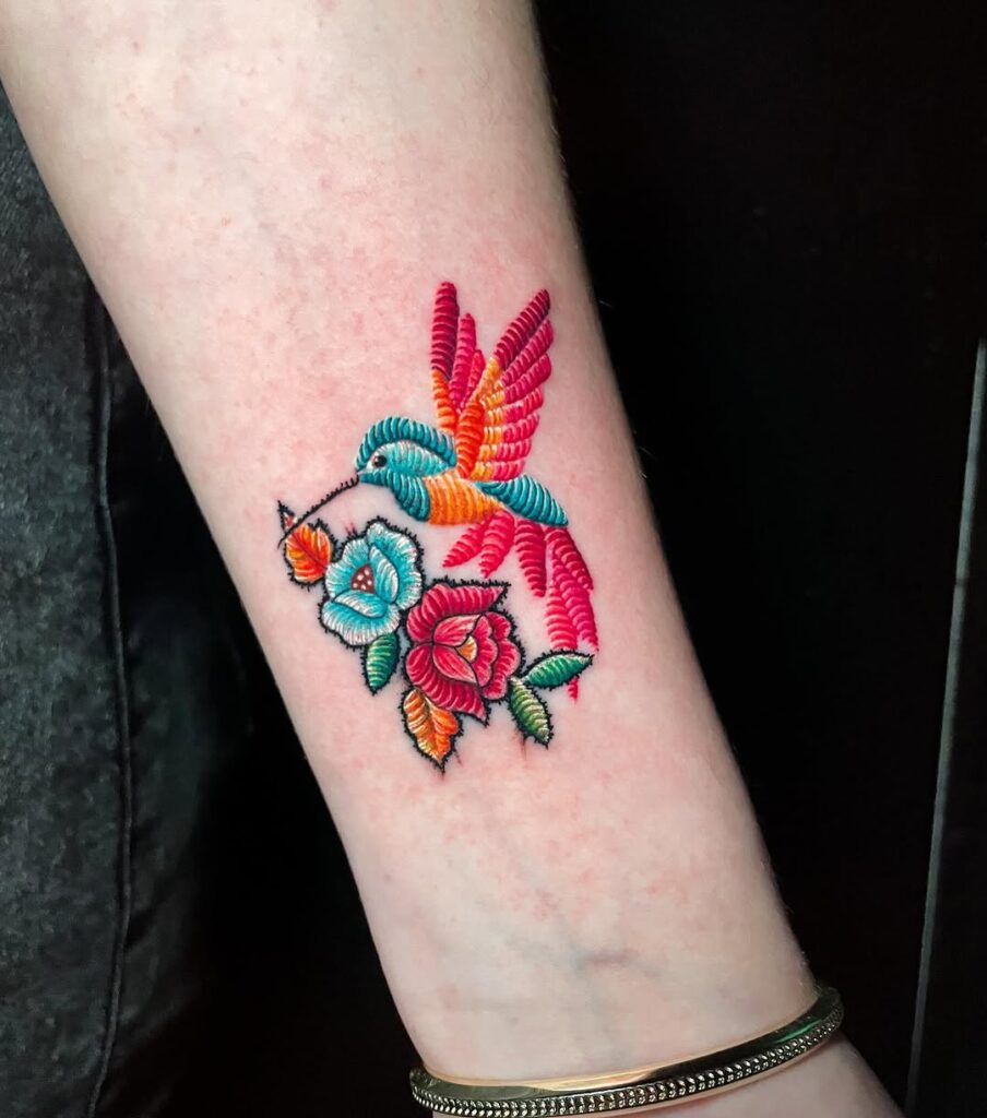 Bird Embroidery Tattoo