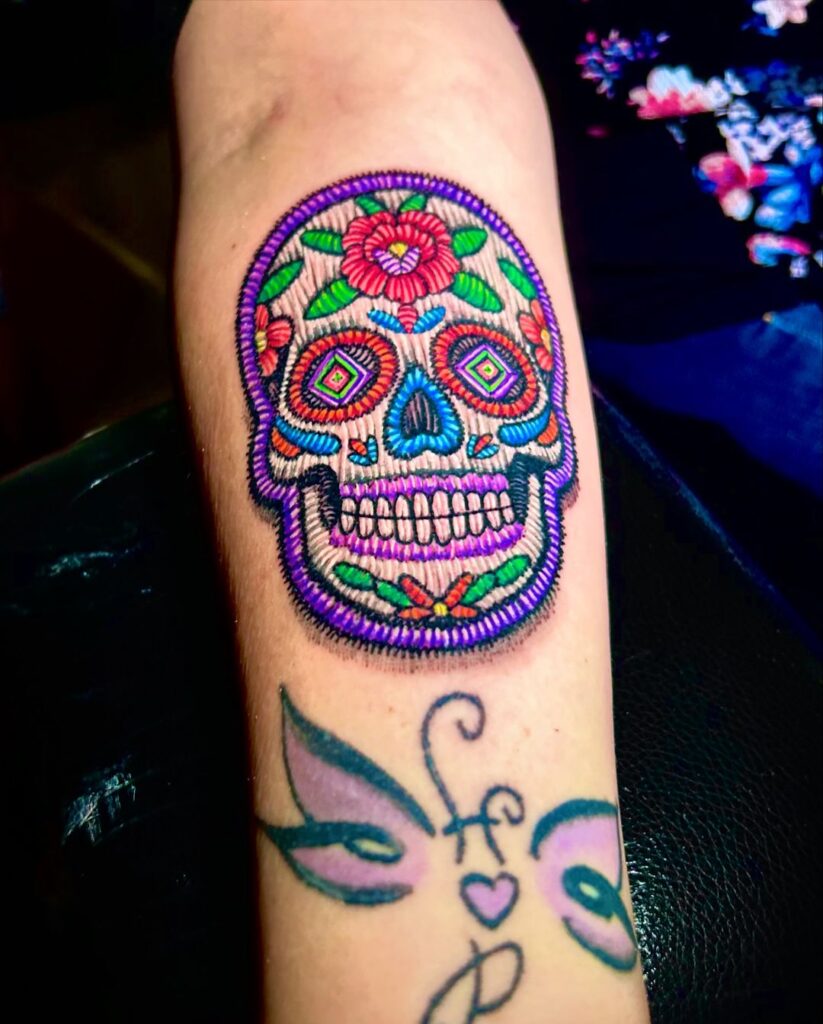 Skull Embroidery Tattoo
