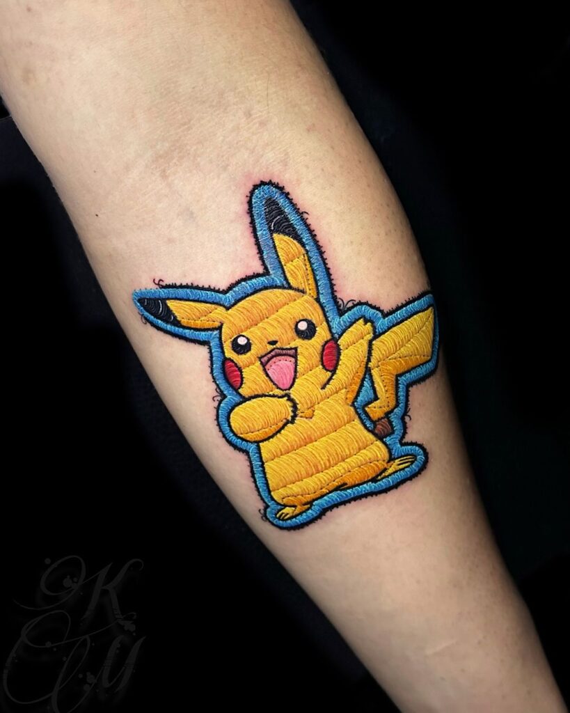 Pikachu Embroidery Tattoo